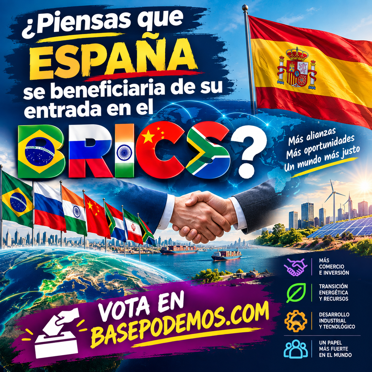 ¿Piensas que España se beneficiaria de su entrada en EL BRICS?